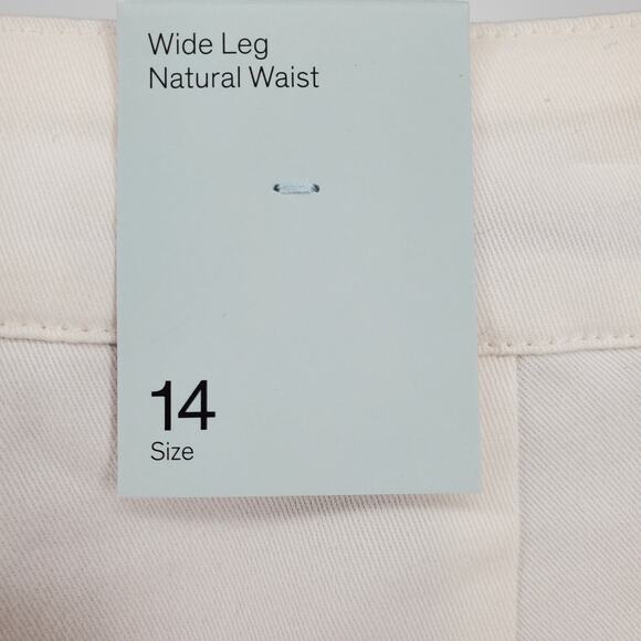 Prologue High-Rise Cropped Wide Leg Pants Off-White W Pockets Womens Size 14 New - Picture 5 of 8